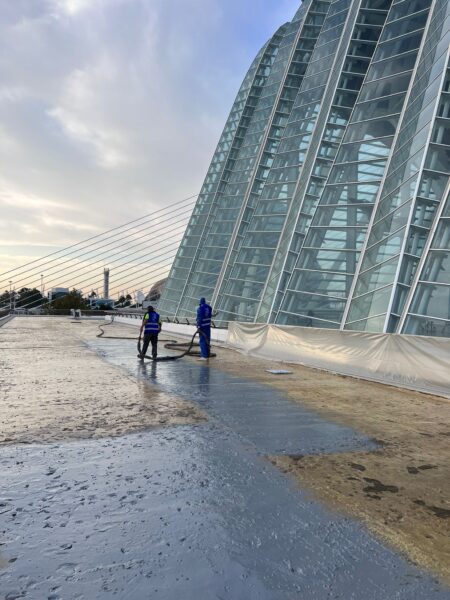 Trabajo de poliurea y poliuretano